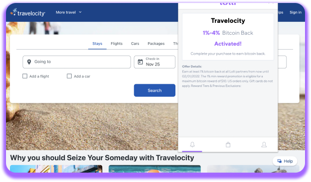 travelocity bitcoin